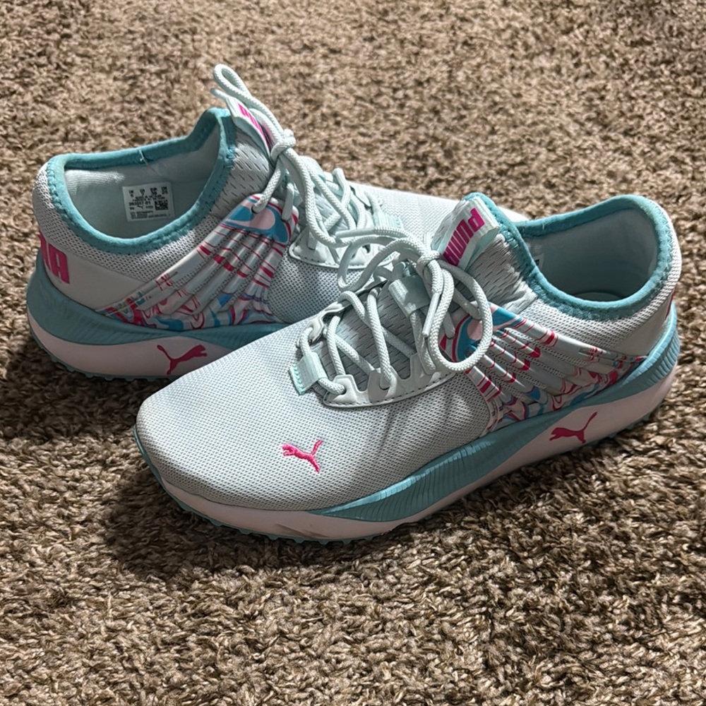 Puma Blue and Pink Sneakers with Cushioned Sole